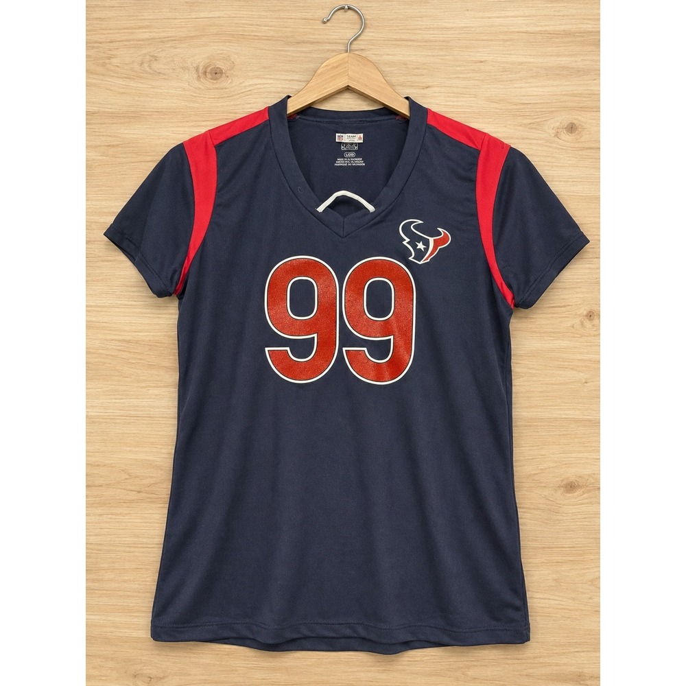 Houston Texans J.J. Watt #99 Women's Jersey Large NFL Team Apparel Navy